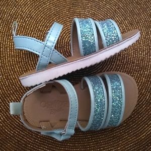 Oshkosh vegan turquoise aqua glitter sandal size 5
